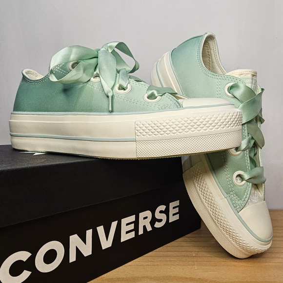 Converse CTAS Platform Lift Oxford Sneakers Women's 7.5  Lt Green  A10300C NWT - Picture 1 of 10